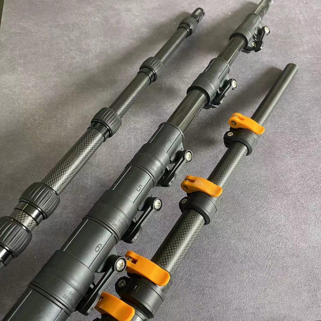 Lightweight and durable carbon fiber extension poles in various outdoor applications